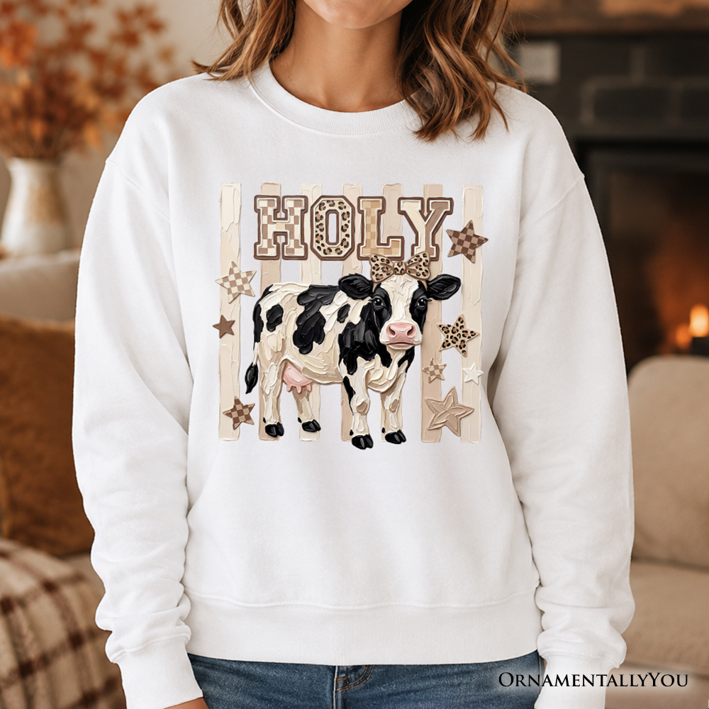 Holy Cow Coquette and Leopard Bow Sweatshirt