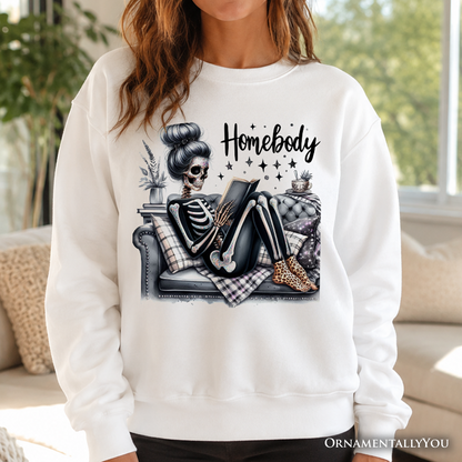 Funny Reading Skeleton Sweatshirt and Lazy Wear