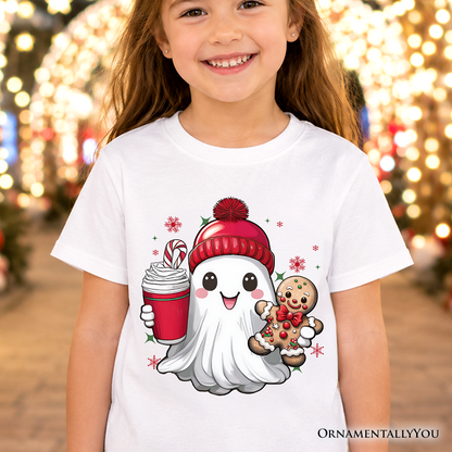 Cute Kids Ghost and Gingerbread Christmas Tee