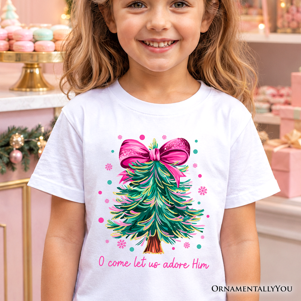 Kids Glitter Christmas Tree and the Bow Tee