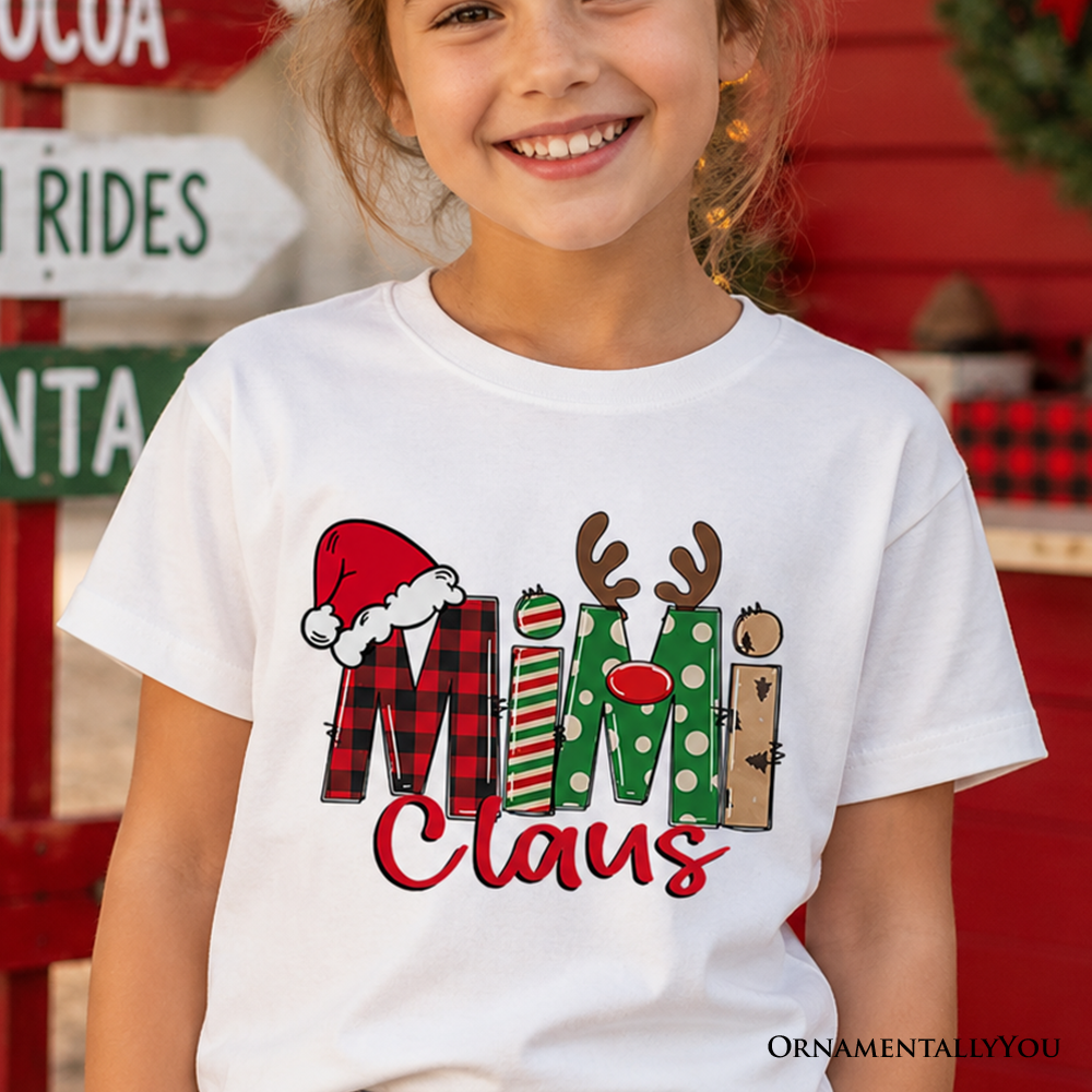 Retro Mimi Claus and Kids Christmas Shirt