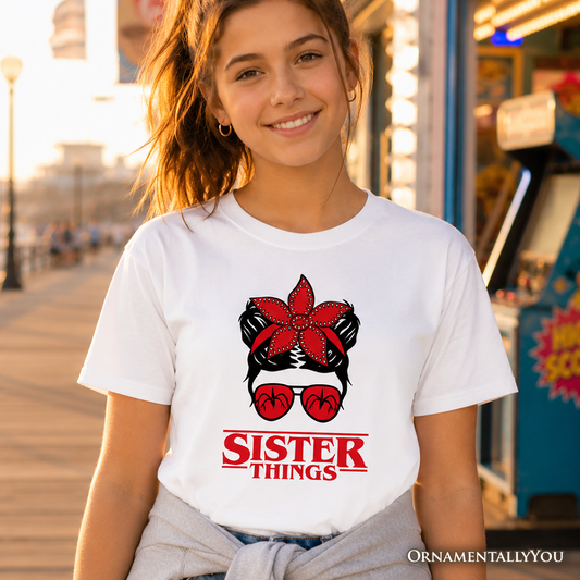 Kids and Sister Matching Messy Bun Retro Tee