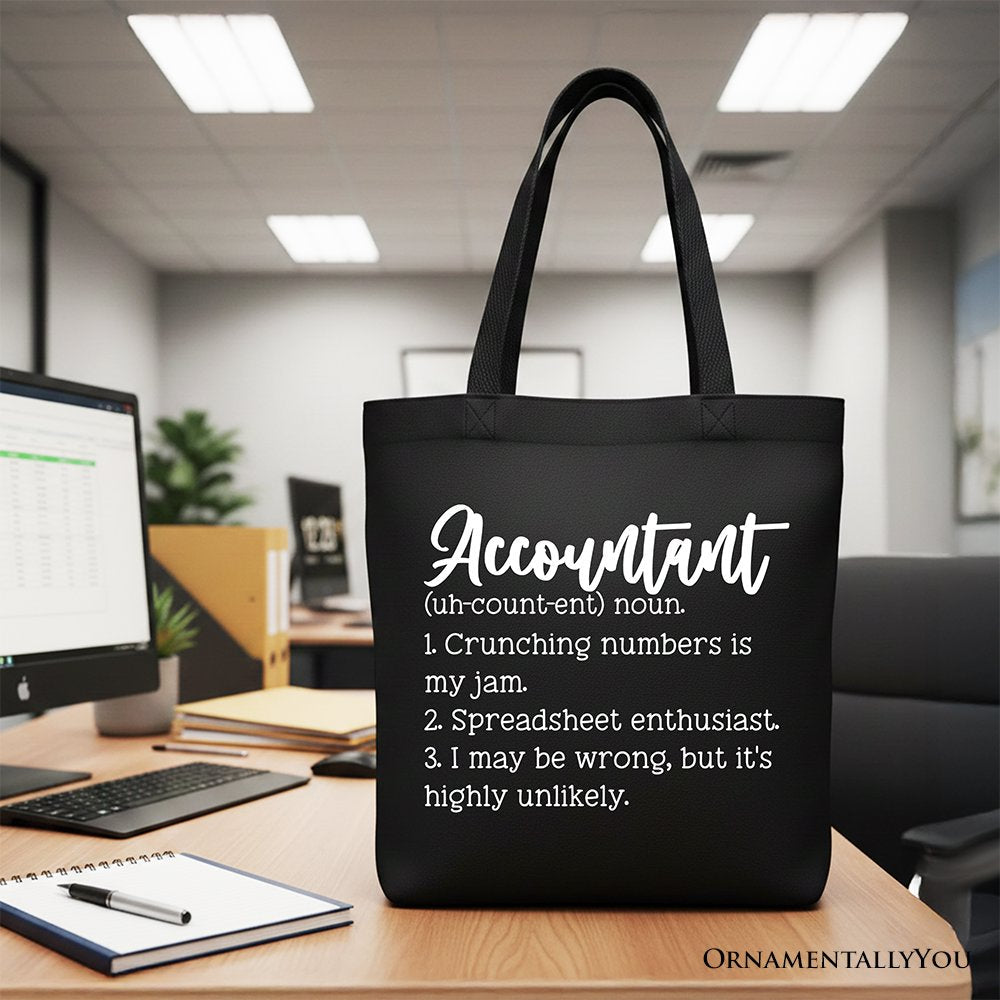 Accountant Gift Canvas Tote Bag and Finance Staff