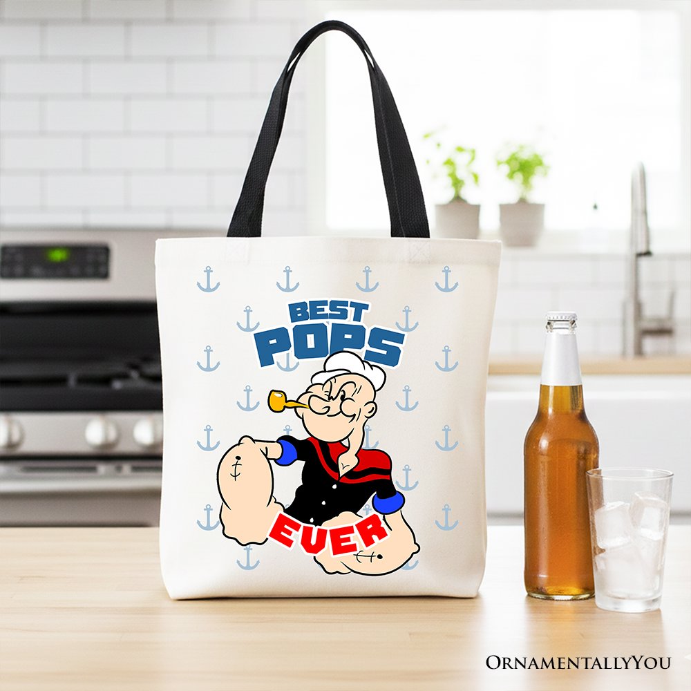 The Best Pop Ever Popeye Canvas Tote Bag for Dad