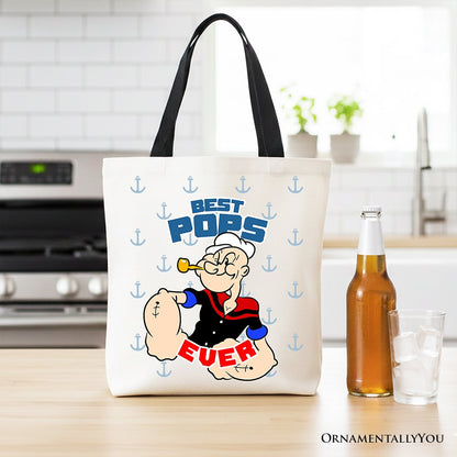 The Best Pop Ever Popeye Canvas Tote Bag for Dad