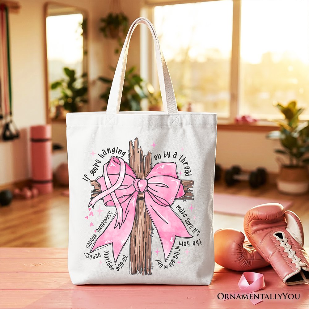 Pink Bow and Cross Tote for the Breast Cause