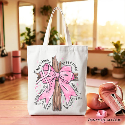 Pink Bow and Cross Tote for the Breast Cause