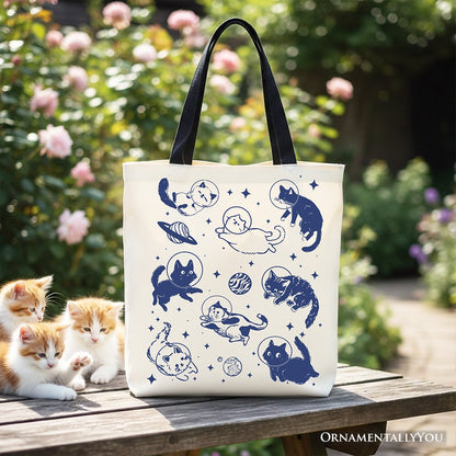 Funny and Retro Astronaut Canvas Tote Bag