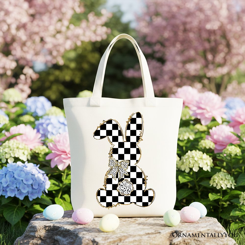Checkered Coquette Bunny Tote Bag And Spring Shop