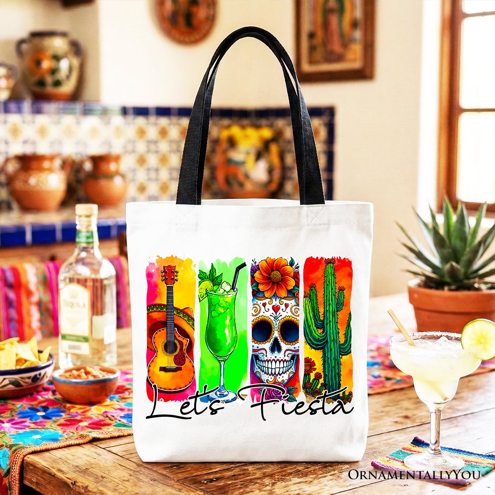 Mexican Brushstroke Canvas Tote for Fiesta