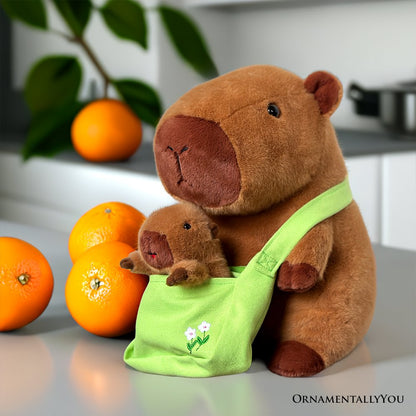 Coco la capibara y su bebé de peluche, adorable peluche de 30 cm, regalo para niños.