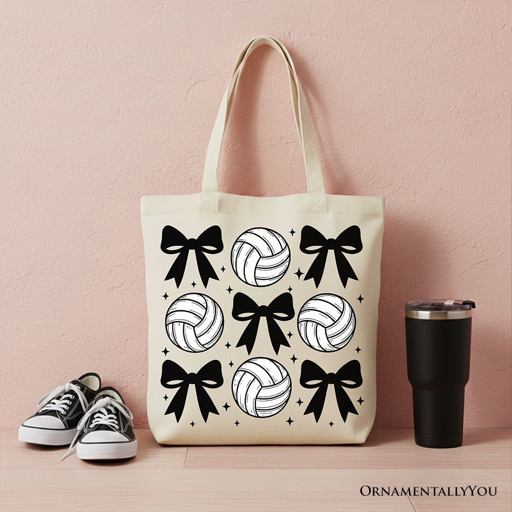 Coquette Volleyball Bows Canvas Tote Bag and Gift