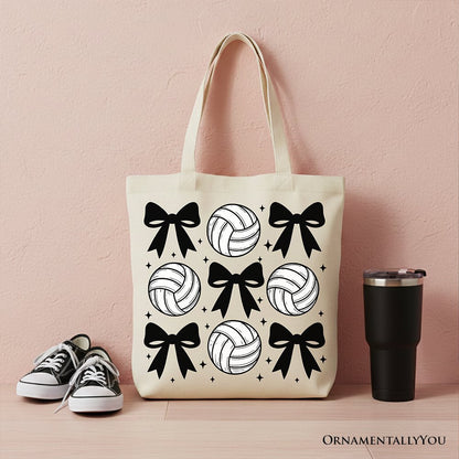 Coquette Volleyball Bows Canvas Tote Bag and Gift