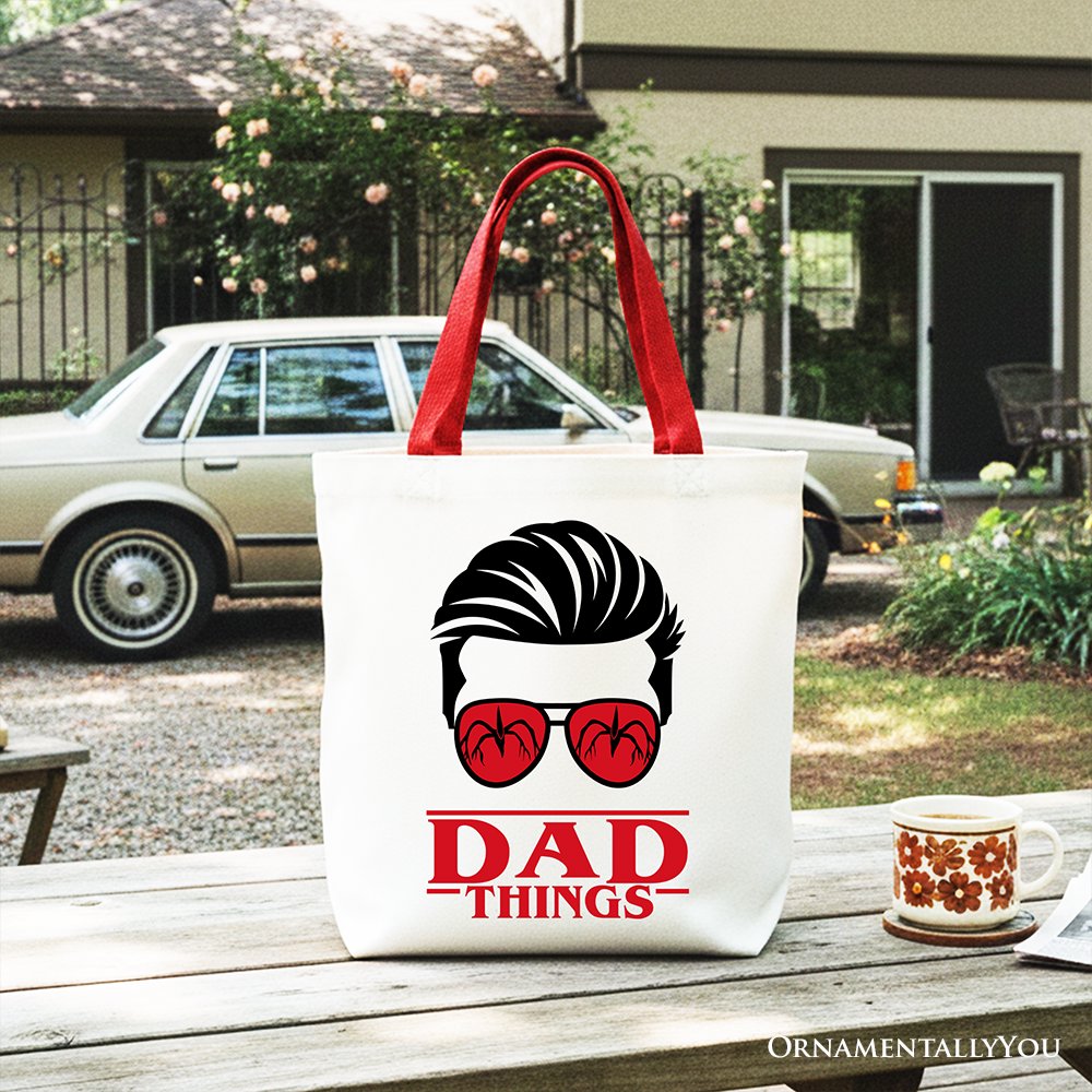 Retro Dad Canvas Tote Bag for Family Gifts