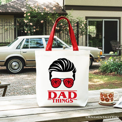Retro Dad Canvas Tote Bag for Family Gifts