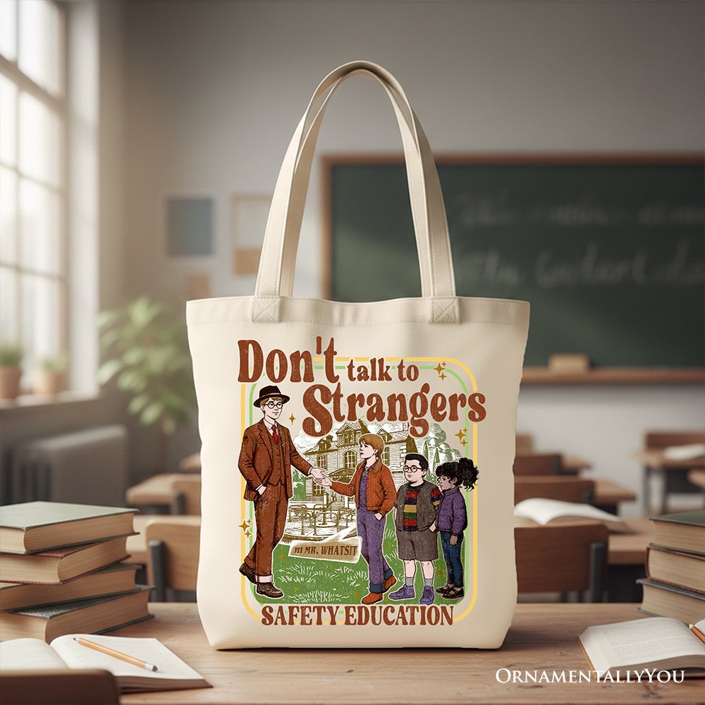 Dont Talk to Strangers Retro Canvas Tote for Kids