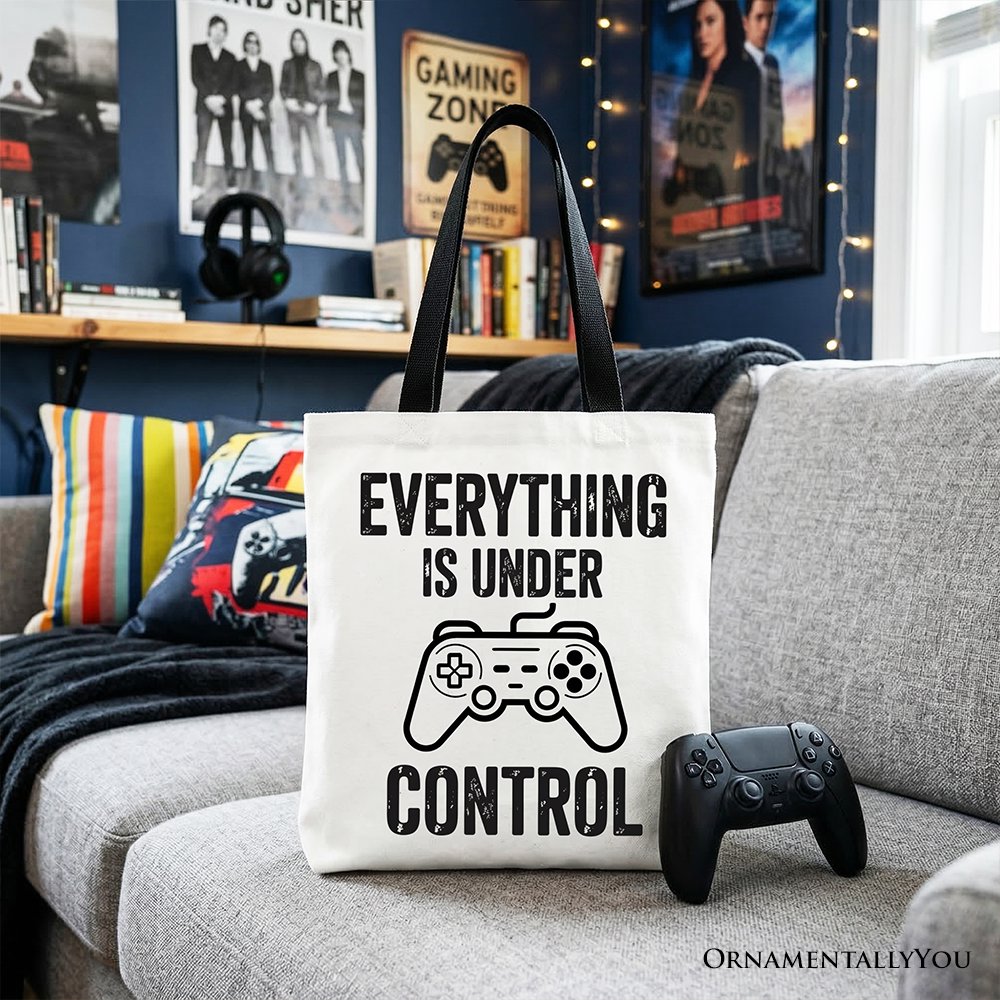 Funny Gamer Tote Bag and Video Game Controller