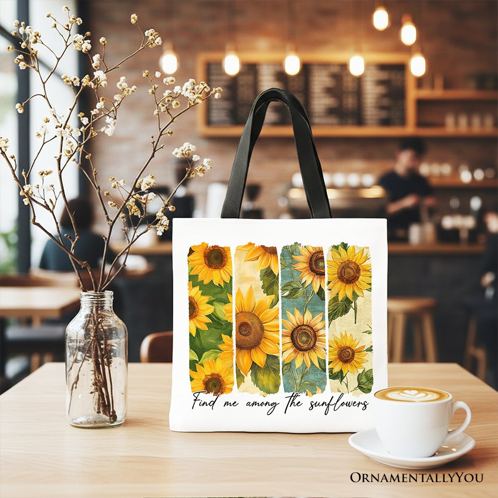 Sunflower Floral Canvas Tote Bag for Women