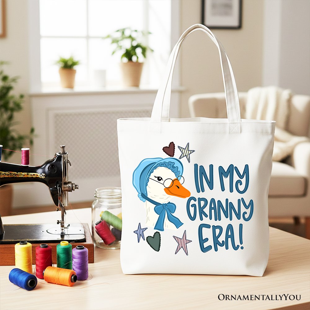 Funny Granny Era Goose a Canvas Tote Bag