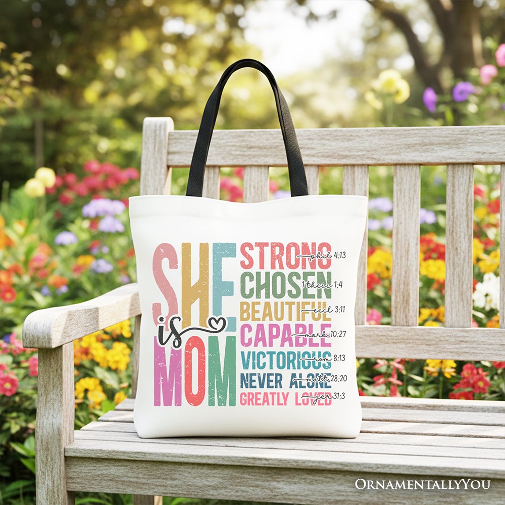 Strong Christian Mom Canvas Tote Bag and Gift