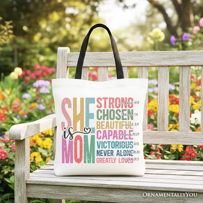 Strong Christian Mom Canvas Tote Bag and Gift