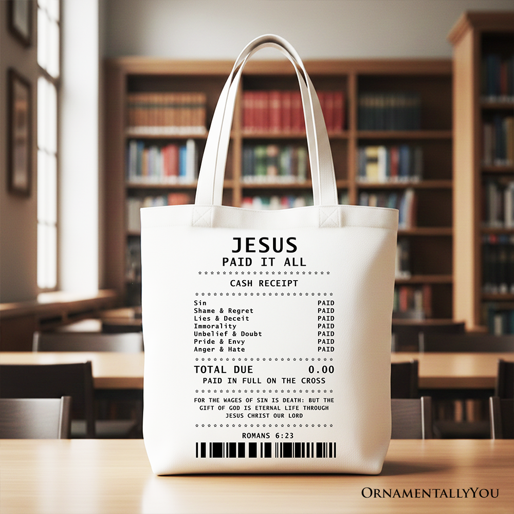 Jesus Paid It All a Classic Christian Canvas Bag