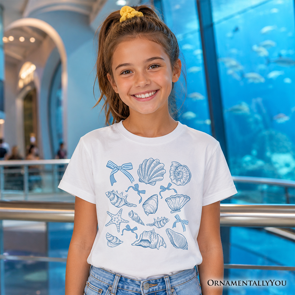 Kids Coquette and Seashell Summer Beach Tee