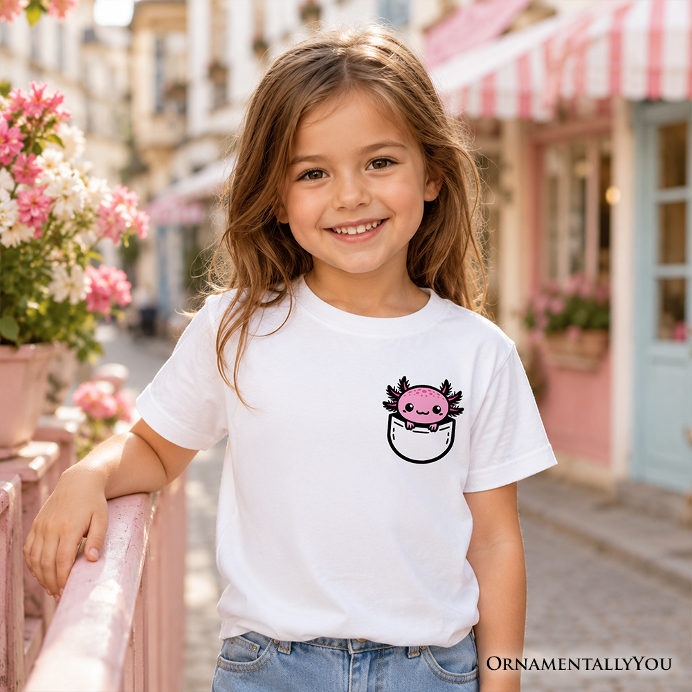 Cute Pink Axolotl Shirt For Kids And Youth
