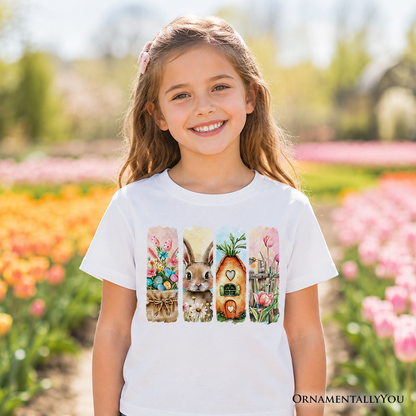 Easter Kids Floral Bunny Light Cotton Tee