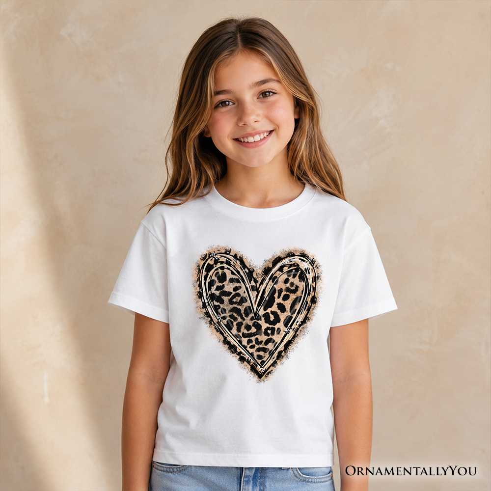 Kids Cotton Tee and Leopard Heart Valentine