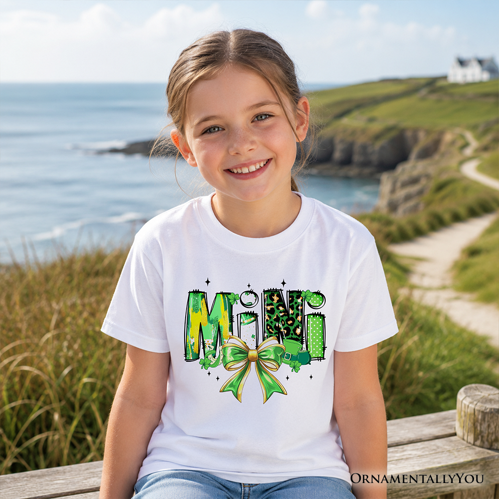 Kids Lucky Clover Tee and Bow for St Patricks Day