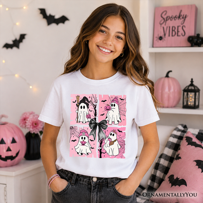Pink Halloween Ghost Tee And Shirt For Kids