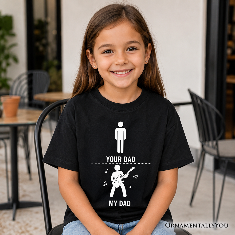 Official Kids vs Cool Dad Bass Guitar Rock Tee