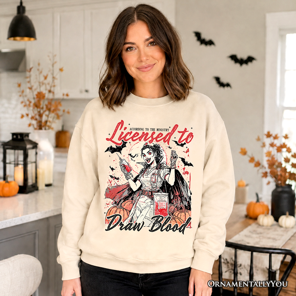 Licensed to Draw Blood Nurse Halloween Sweatshirt
