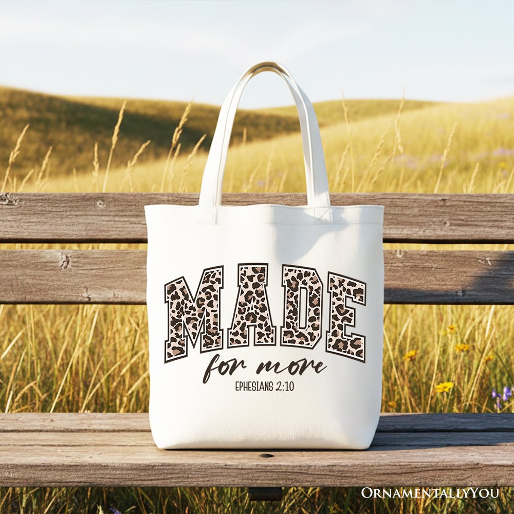 Christian Canvas Tote Bag with a Leopard Print
