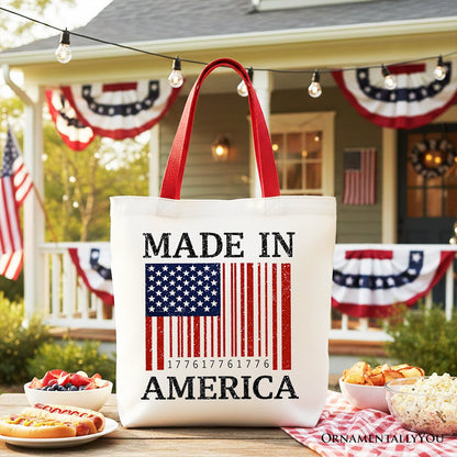 Patriotic American Barcode Canvas Tote Bag