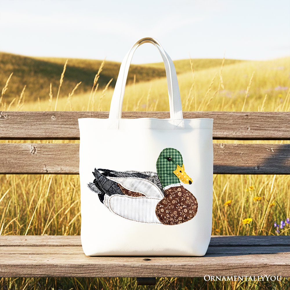 Mallard Duck Faux Patchwork Tote Bag and Shopper