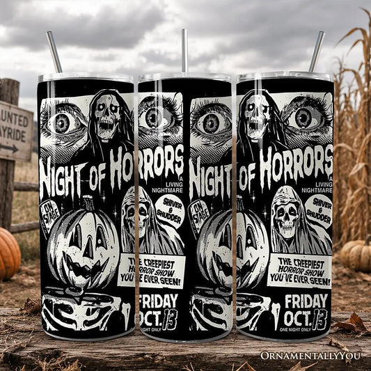 3-pack Night of Horrors 20oz tumbler with lid and straw OrnamentallyYou on Tampa Home & Garden Store