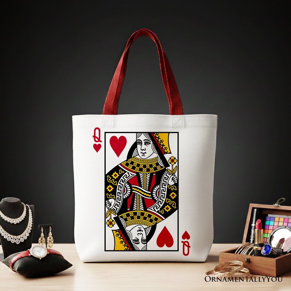 A Royal Queen Hearts Crown Canvas Tote Bag