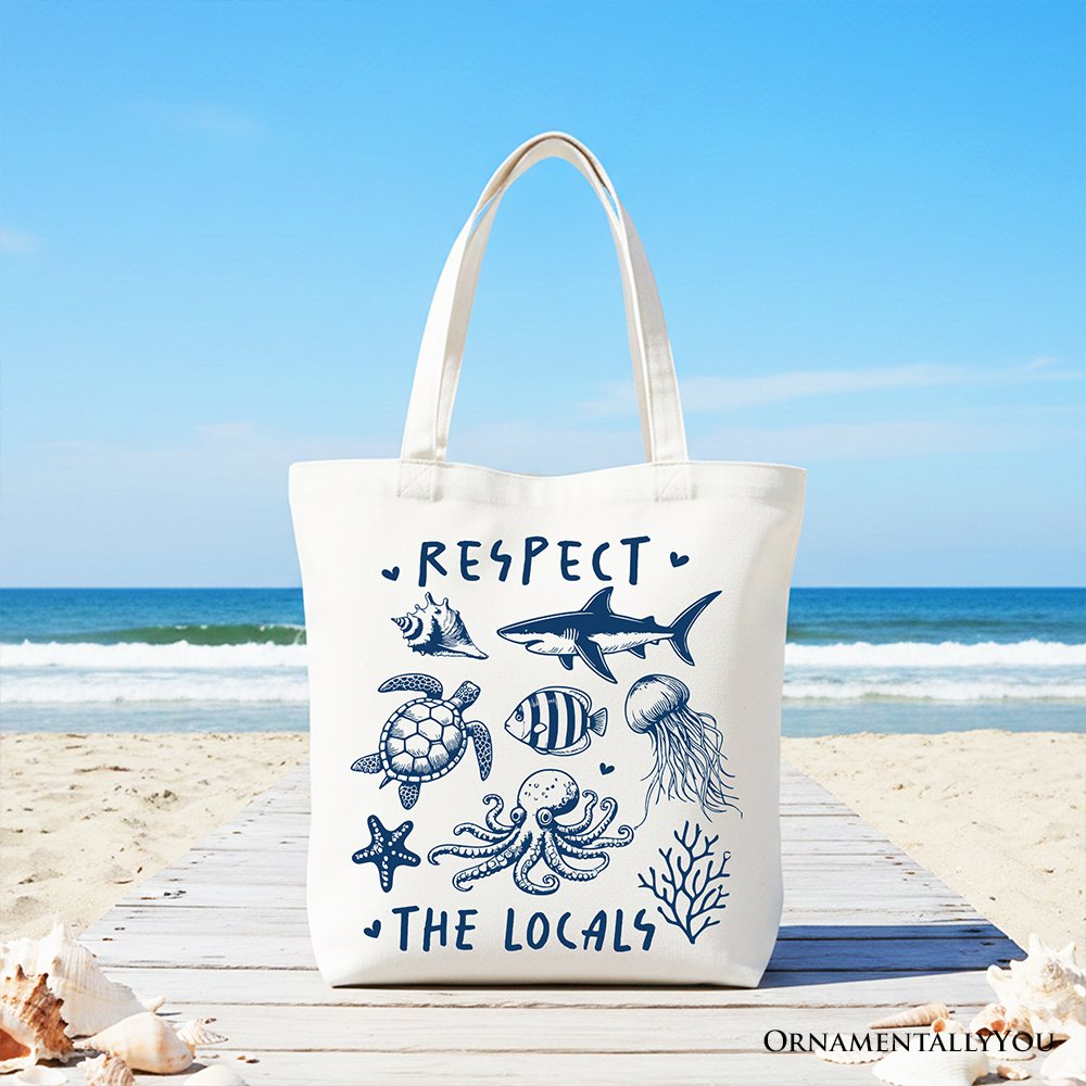 Ocean Animals Canvas Tote Bag and Beach Gear