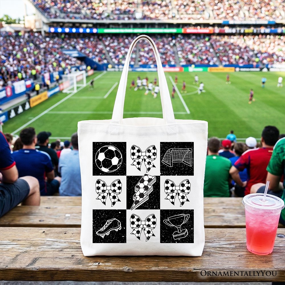 Retro Checkered Soccer Tote and Canvas Game Day