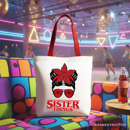Sister Things Messy Bun Retro Canvas Tote