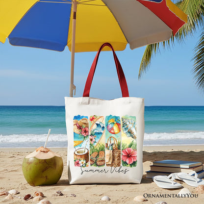 Summer Canvas Tote Bag and Coconut Flowers