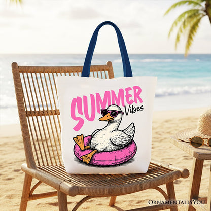 Durable Canvas Goose Tote Bag for Summer and Fun