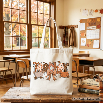 Teacher Coquette Autumn Tote and Pumpkin Bag