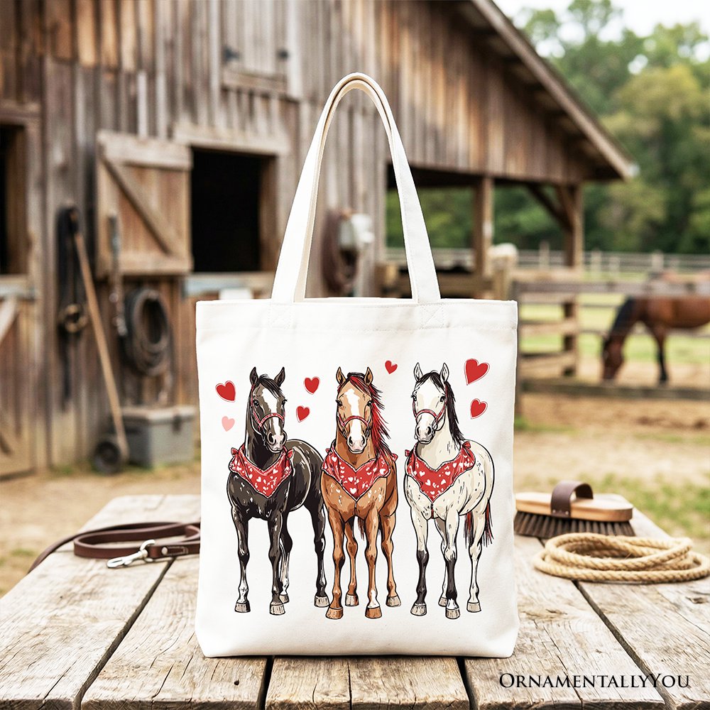 Adorable Valentine Horse Western Tote Bag of Love