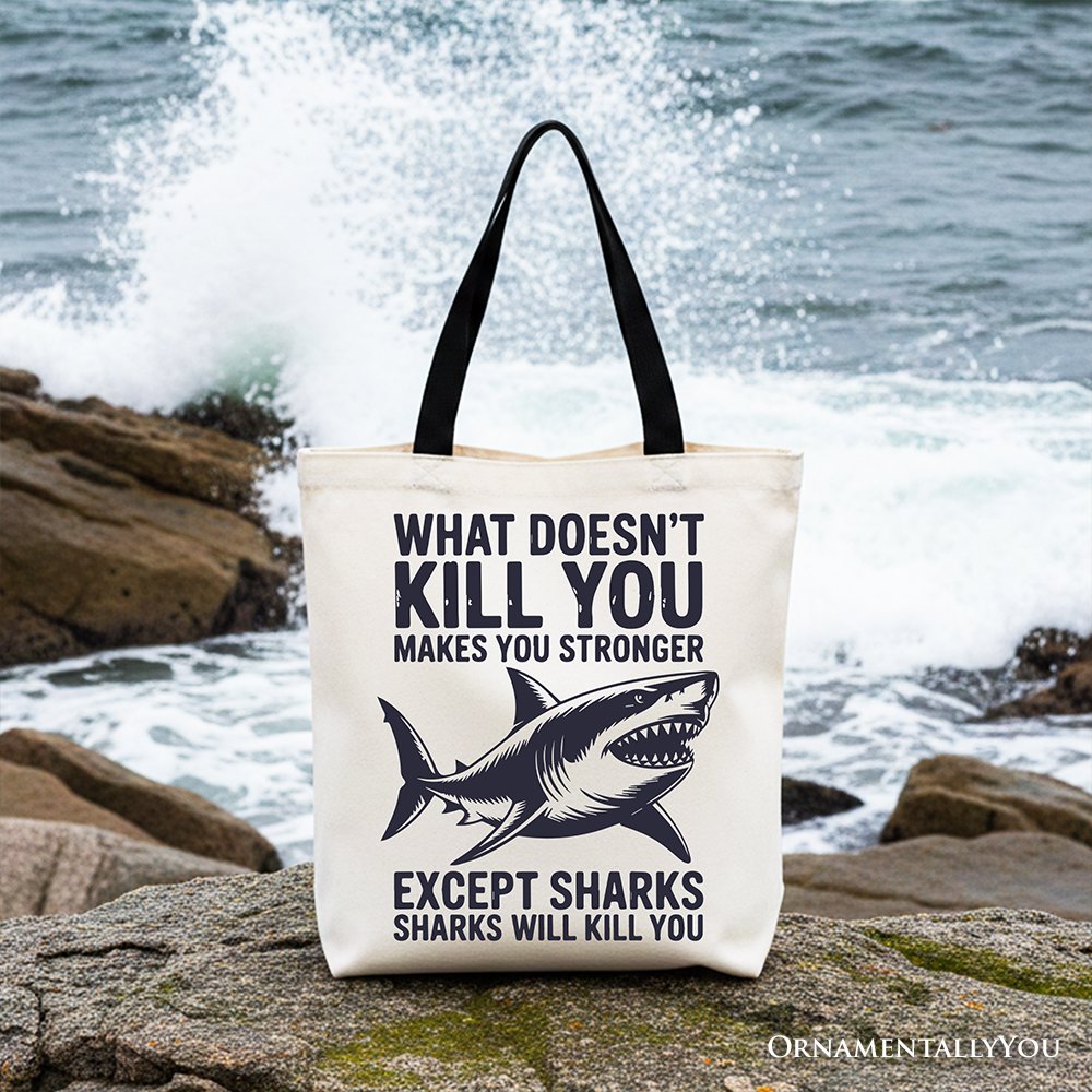 the Sarcastic Shark Canvas Shopper Tote Bag