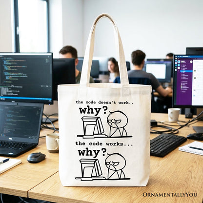 Funny Coder And Programmer Canvas Tote Bag