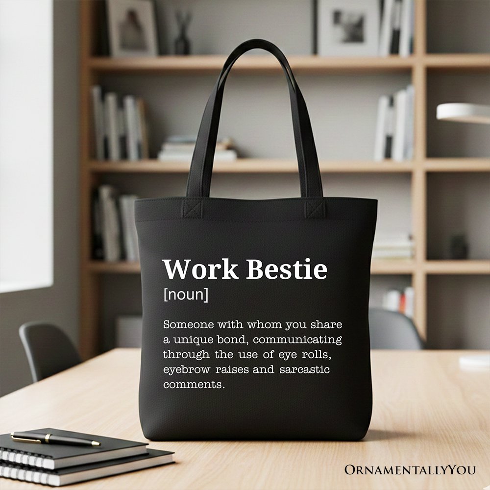 Work Bestie Canvas Tote Bag for Fun Office Gifts