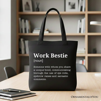 Work Bestie Canvas Tote Bag for Fun Office Gifts